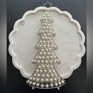 Rachel Zoe ~ Faux Pearl Christmas Tree with Star Decoration 17 inches